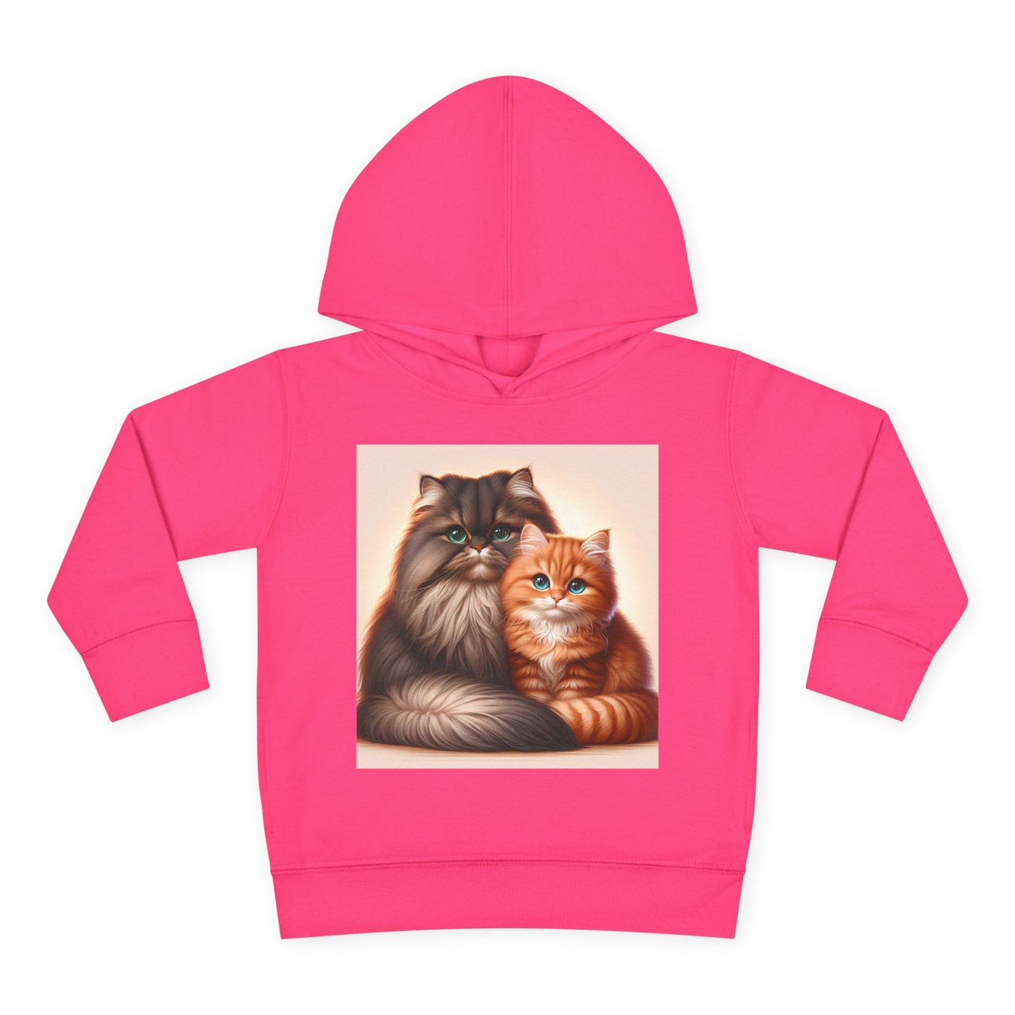 Cat Lover Toddler Hoodie, Cute Fleece Pullover, Adorable Kids Apparel for Cat Lovers, Birthday Gift for Toddlers, Cozy Cat Hoodie