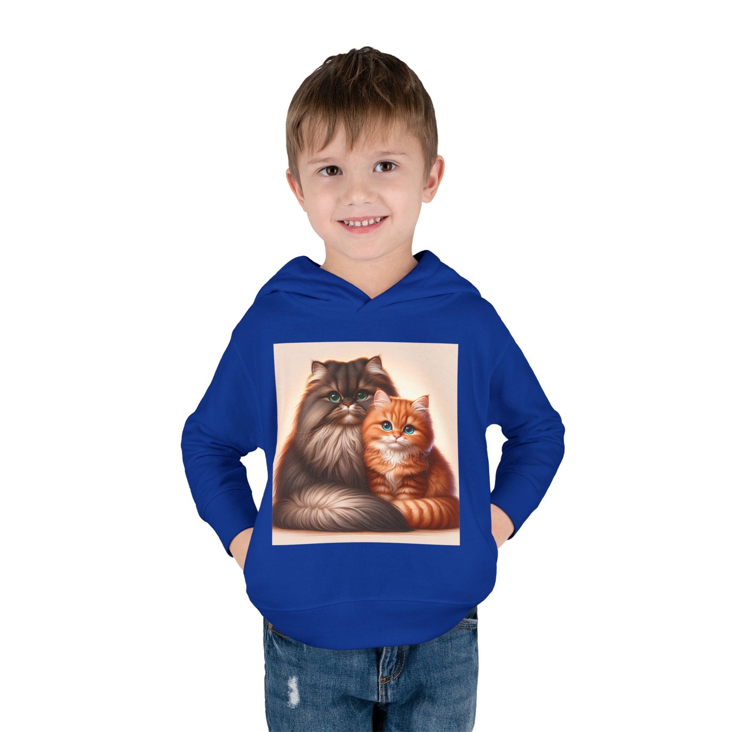 Cat Lover Toddler Hoodie, Cute Fleece Pullover, Adorable Kids Apparel for Cat Lovers, Birthday Gift for Toddlers, Cozy Cat Hoodie