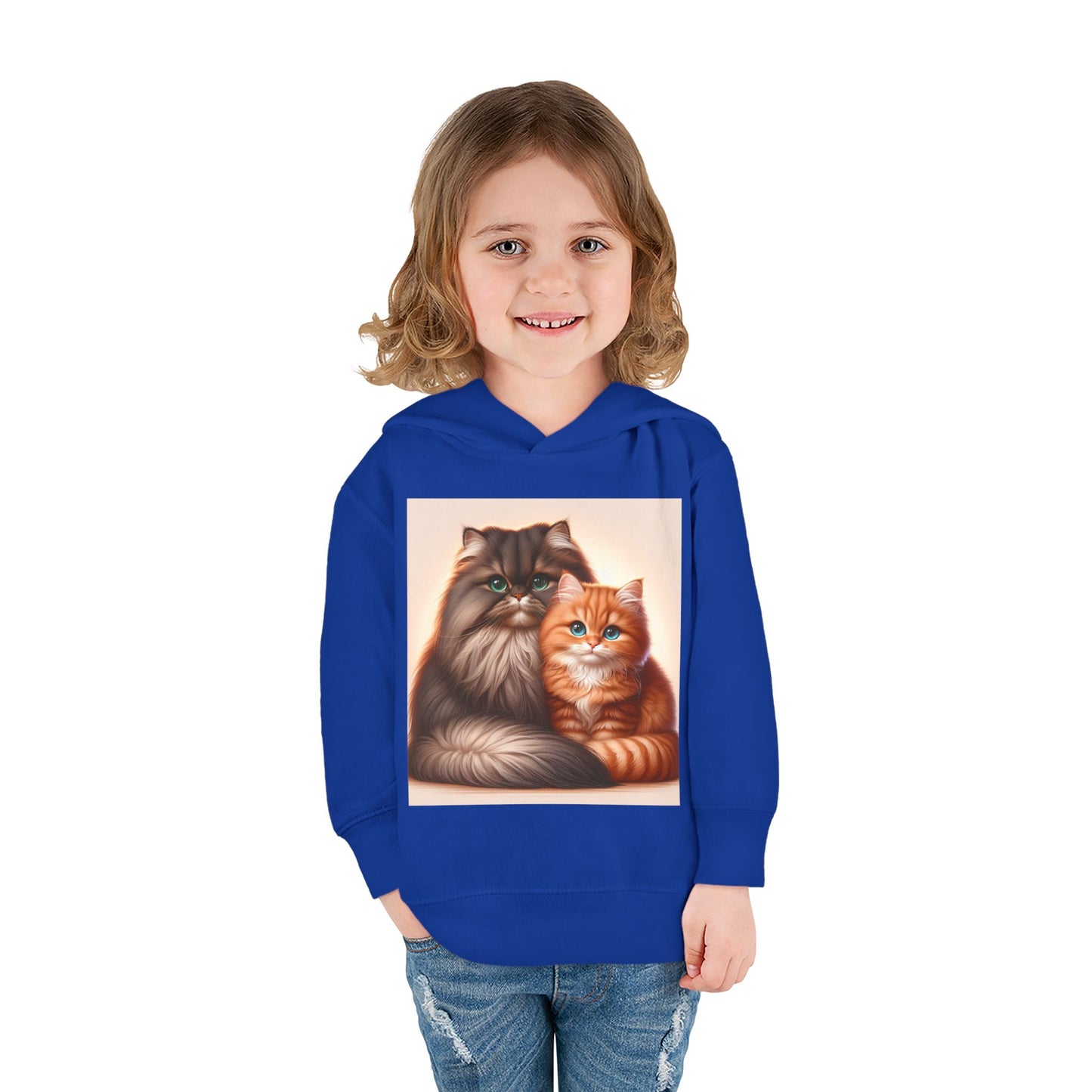 Cat Lover Toddler Hoodie, Cute Fleece Pullover, Adorable Kids Apparel for Cat Lovers, Birthday Gift for Toddlers, Cozy Cat Hoodie
