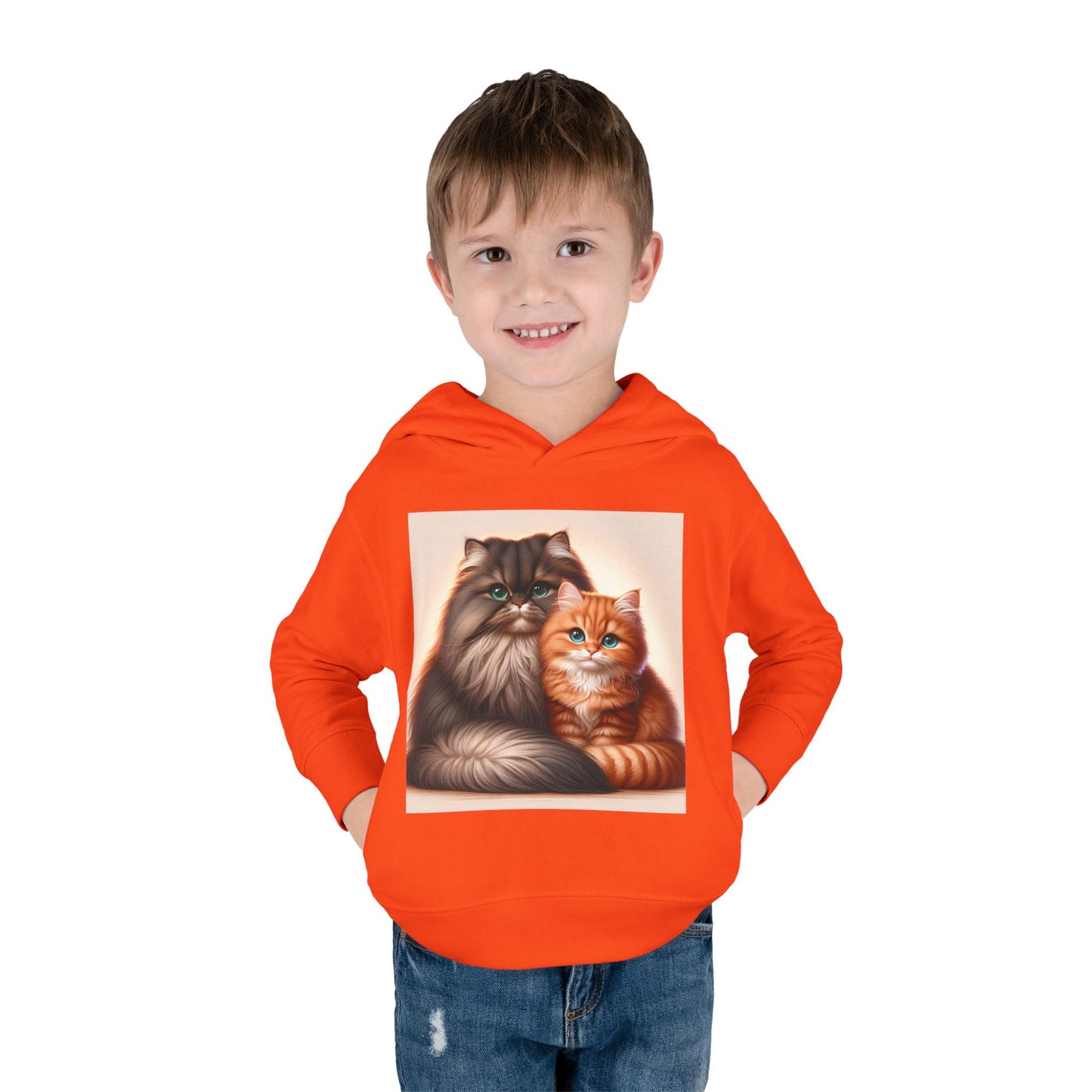 Cat Lover Toddler Hoodie, Cute Fleece Pullover, Adorable Kids Apparel for Cat Lovers, Birthday Gift for Toddlers, Cozy Cat Hoodie