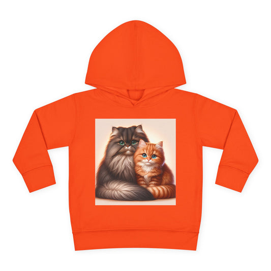 Cat Lover Toddler Hoodie, Cute Fleece Pullover, Adorable Kids Apparel for Cat Lovers, Birthday Gift for Toddlers, Cozy Cat Hoodie