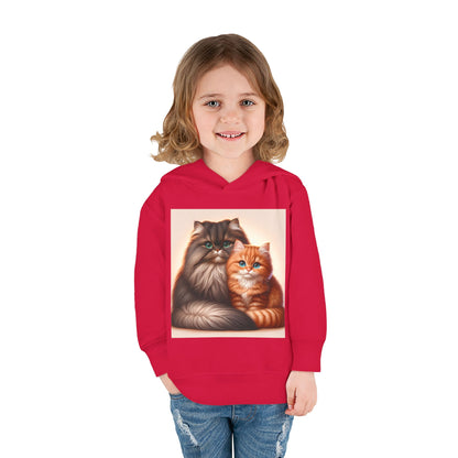 Cat Lover Toddler Hoodie, Cute Fleece Pullover, Adorable Kids Apparel for Cat Lovers, Birthday Gift for Toddlers, Cozy Cat Hoodie