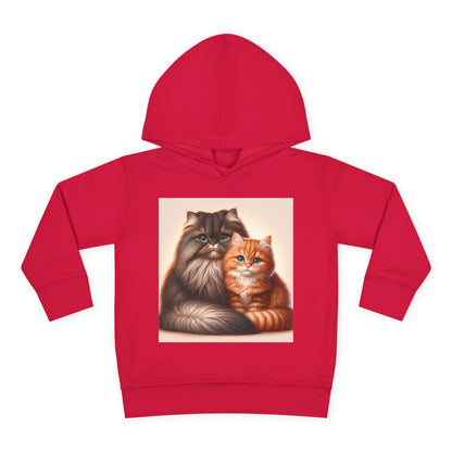 Cat Lover Toddler Hoodie, Cute Fleece Pullover, Adorable Kids Apparel for Cat Lovers, Birthday Gift for Toddlers, Cozy Cat Hoodie