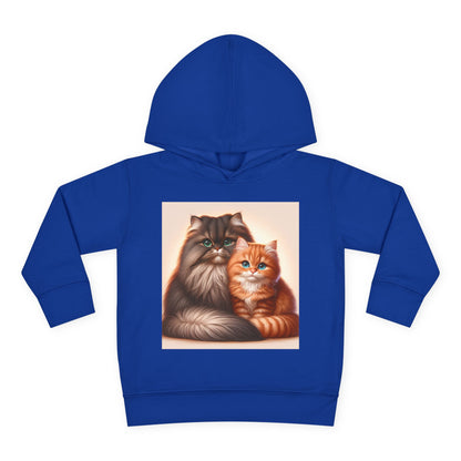Cat Lover Toddler Hoodie, Cute Fleece Pullover, Adorable Kids Apparel for Cat Lovers, Birthday Gift for Toddlers, Cozy Cat Hoodie
