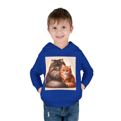 Cat Lover Toddler Hoodie, Cute Fleece Pullover, Adorable Kids Apparel for Cat Lovers, Birthday Gift for Toddlers, Cozy Cat Hoodie
