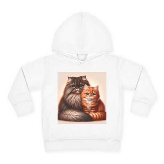 Cat Lover Toddler Hoodie, Cute Fleece Pullover, Adorable Kids Apparel for Cat Lovers, Birthday Gift for Toddlers, Cozy Cat Hoodie