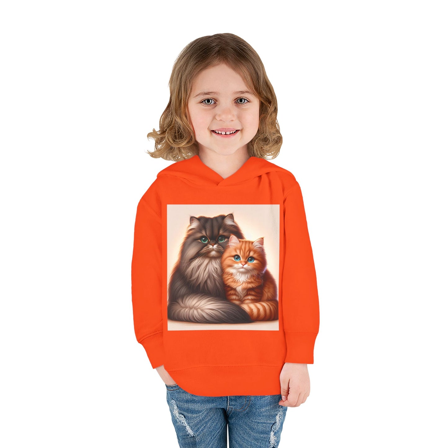 Cat Lover Toddler Hoodie, Cute Fleece Pullover, Adorable Kids Apparel for Cat Lovers, Birthday Gift for Toddlers, Cozy Cat Hoodie