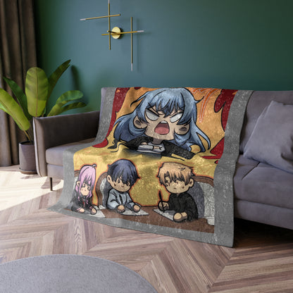 Silk Crushed Velvet Blanket - Very Soft Throw with a Very Funny Design